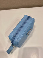 PRADA CLUTCH 12 IN CERULEAN BLUE RE-NYLON