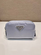 PRADA CLUTCH 12 IN LIGHT GREY RE-NYLON