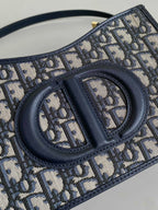 DIOR MINI HOBO 23 BAG IN BLUE OBLIQUE JACQUARD