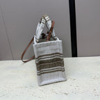 CELINE CABAS THAIS 26 CALFSKIN JACQUARD TOBACCO / TAN