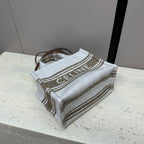 CELINE CABAS THAIS 26 CALFSKIN JACQUARD TOBACCO / TAN