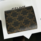 CELINE TRIOMPHE 10 CALFSKIN WALLET TAN