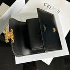 CELINE TRIOMPHE 10 CALFSKIN WALLET BLACK