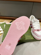 GUCCI WOMEN'S SCREENER TRAINER LIGHT PINK CALFSKIN