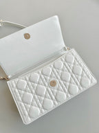 DIOR MISS LADY 24 LARGE BAG IN WHITE LAMBSKIN