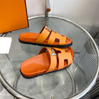 HERMES Chypre Sandal Orange Leather