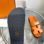 HERMES Chypre Sandal Orange Leather
