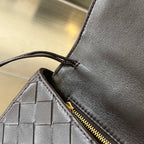 BOTTEGA VENETA Long Clutch Andiamo With Handle 31cm Chocolate Calfskin Ghw