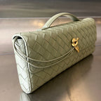 BOTTEGA VENETA Long Clutch Andiamo With Handle 31cm Light Green Calfskin Ghw