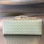 BOTTEGA VENETA Long Clutch Andiamo With Handle 31cm Light Green Calfskin Ghw