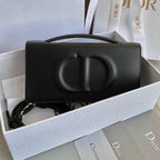 DIOR SIGNATURE CHAIN BAG 21 IN BLACK CALFSKIN