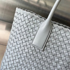 BOTTEGA VENETA SMALL CABAT 32 IN RHINO GRAY LAMBSKIN