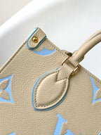 LOUIS VUITTON ONTHEGO PM 25CM CREAM BLUE