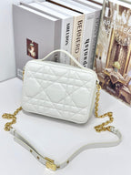 DIOR CARO BOX 19 IN WHITE CALFSKIN