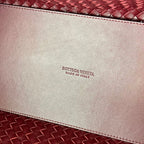 BOTTEGA VENETA LARGE CABAT 51 IN BURGUNDY RED LAMBSKIN