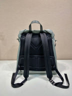 PRADA TRIANGLE LOGO BACKPACK 45 IN ASH GRAY RE-NYLON