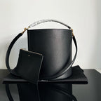 CELINE WOOL BUCKET BAG BLACK 24 ORIGINAL CALFSKIN