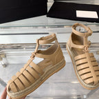 CHANEL medium roman sandals beige lambskin