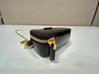 PRADA MINI HAND BAG 11 WITH GOLD STRAP IN BLACK PATENT CALFSKIN