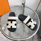 HERMES CHYPRE EPSOM Sandal white Leather