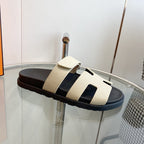 HERMES CHYPRE EPSOM Sandal white Leather