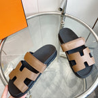 HERMES CHYPRE EPSOM Sandal brown Leather
