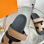 HERMES CHYPRE EPSOM Sandal brown Leather