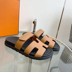 HERMES Chypre Sandal Brown Mastic Calfskin Leather