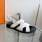 HERMES Genius Sandal Slingback White Calfskin Leather