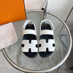 HERMES Genius Sandal White Leather