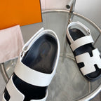 HERMES Genius Sandal White Leather