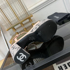 CHANEL SANDALS leather satin pink