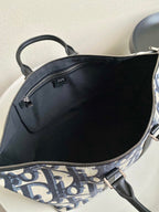 DIOR WEEKENDER 40 IN BEIGE AND BLACK MAXI OBLIQUE JACQUARD