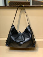 LOUIS VUITTON CARRYALL DARK 39 IN BLACK LAMBSKIN BROWN MONOGRAM TAG