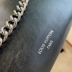 LOUIS VUITTON CARRYALL CARGO VIBE PM 33.5 IN BLACK LAMBSKIN BROWN MONOGRAM TAG