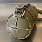 BOTTEGA VENETA SMALL CYLINDER CASSETTE 21 IN TOBACCO BROWN CALFSKIN