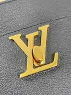 LOUIS VUITTON LOCK AND WALK 20 IN BLACK GRAINED CALFSKIN GOLD HARDWARE