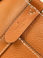 LOUIS VUITTON LOCK AND WALK 20 IN COGNAC GRAINED CALFSKIN GOLD HARDWARE