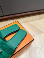 HERMES GABRIEL SANDAL OCEAN SUEDE
