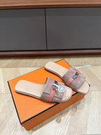 HERMES GABRIEL SANDAL PASTEL PINK SUEDE