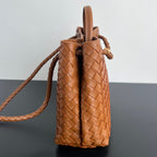 BOTTEGA VENETA LARGE ANDIAMO 32 IN BURNT ORANGE LAMBSKIN