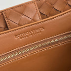 BOTTEGA VENETA LARGE ANDIAMO 32 IN BURNT ORANGE LAMBSKIN