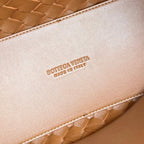 BOTTEGA VENETA LARGE ANDIAMO 32 IN BURNT ORANGE LAMBSKIN