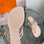 HERMES ISLAND SANDAL CHAMPAGNE PVC WATERPROOF