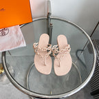 HERMES ISLAND SANDAL CHAMPAGNE PVC WATERPROOF