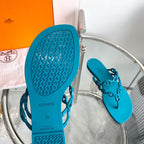 HERMES ISLAND SANDAL CERULEAN PVC WATERPROOF
