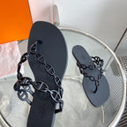 HERMES ISLAND SANDAL BLACK PVC WATERPROOF