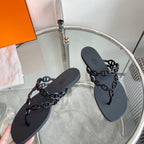 HERMES ISLAND SANDAL BLACK PVC WATERPROOF