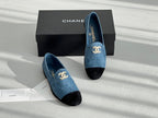 CHANEL LOAFERS IN CERULEAN BLUE MIX BLACK SUEDE