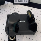 CHANEL MULES black LAMBSKIN